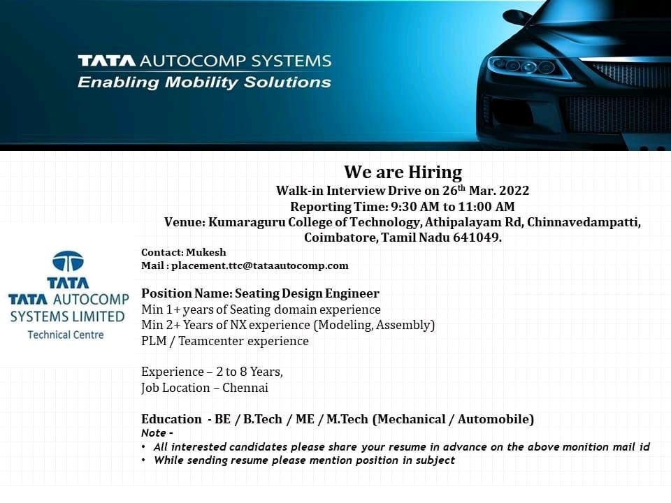 Seating design engineer Design