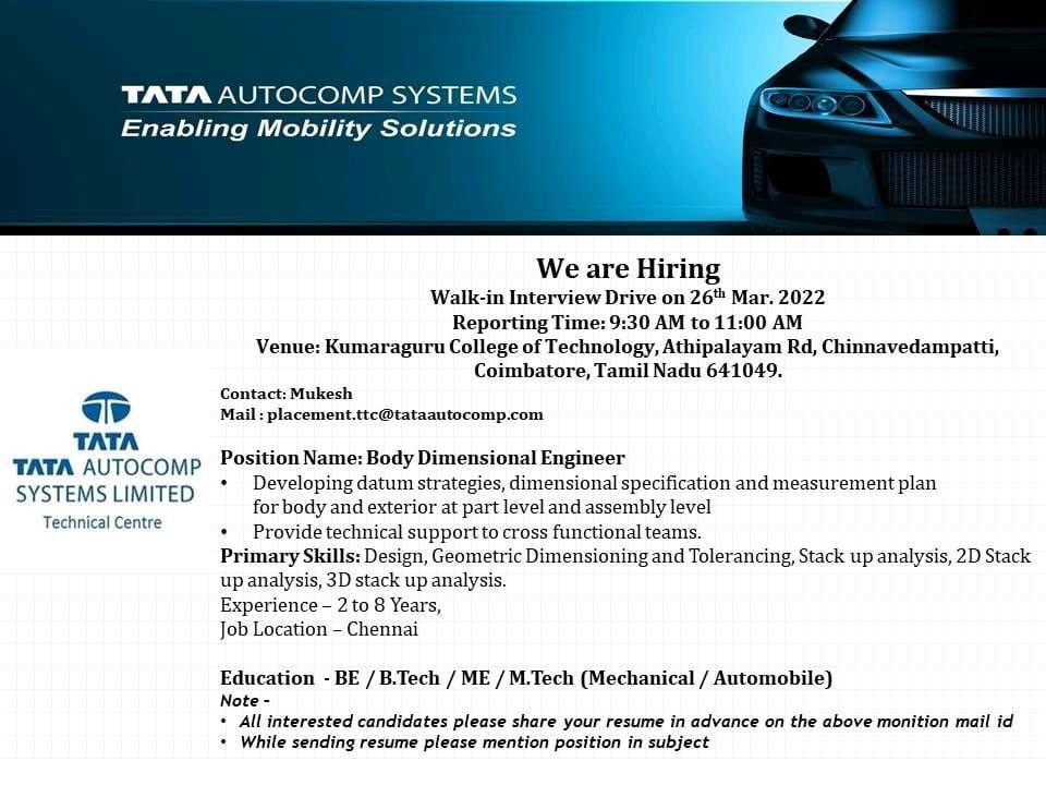 Body Dimensional Engineer Job